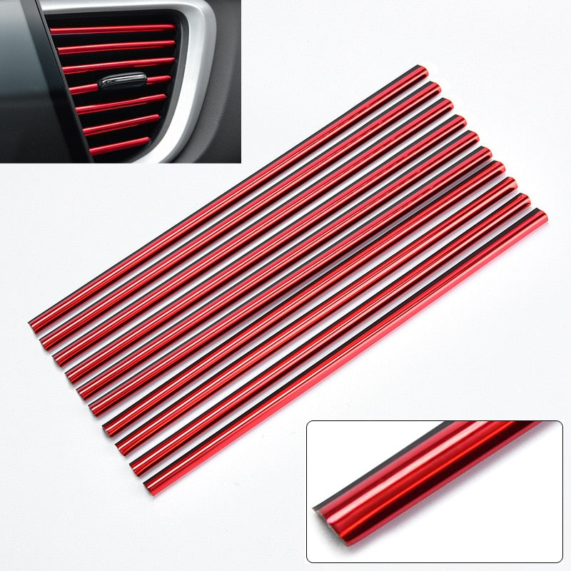 10PCS 20cm Auto Klimaanlage Outlet Dekorative Luftauslass-Dekorstreifen, Auto Tür Kante ecke Schutz