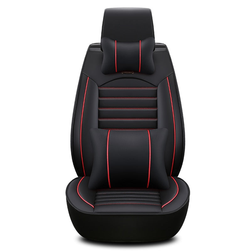 Luxus-Qualitäts-Leder-Autositzbezug, bequemer Vier-Jahreszeiten-Universal-Vorder-/Hinten-/Komplettbezug-Kissen-Autositzschutz