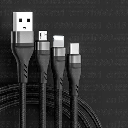 6A 3-in-1 SuperCharging-Kabel Micro-USB-Typ-C, Schnellladegerät Micro-USB-Typ-C-Datenkabel für iPhone 14, 13 Samsung Xiaomi, Huawei