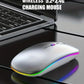 Wireless Mouse Bluetooth and 2.4GHz Dual Modes Rechargeable RGB Ergonomic Silent Click for PC iPad Laptop Cell Phone TV