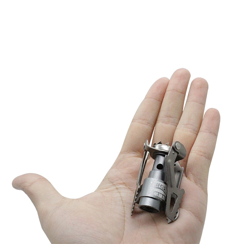 BRS Outdoor Gasherd Camping Gasbrenner, Tragbarer Mini-Titanofen, Überlebensofen Gaskocher BRS-3000T