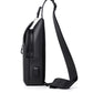 1 Herren-Umhängetasche mit großer Kapazität für Pendler mit USB-Aufladung, multifunktionale Brusttasche, modisch, einfach & leicht
