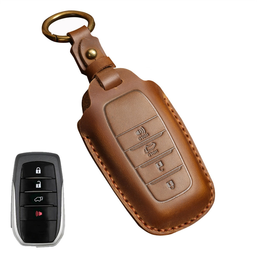 Neue Leder-Schlüsselhülle für Toyota Camry, Corolla, RAV4, Prius, CHR / C-HR, Corolla Avalon, GT86 2015–2020