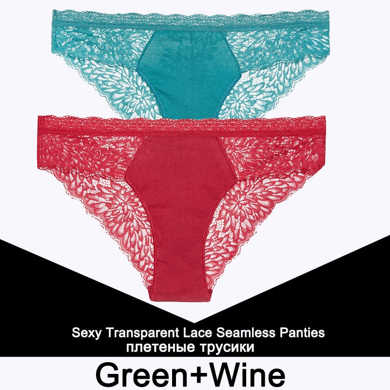 2 Teile/satz Nahtlose Unterwäsche Spitze Höschen für Damen, Sexy Dessous, Weibliche Unterhose Floral Spitze