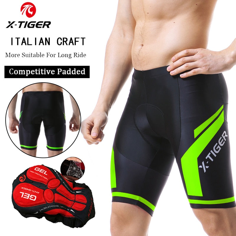 X-TIGER Herren-Radhose, Coolmax 5D gepolsterte Fahrrad-Reithose, stoßfeste MTB-Fahrrad-Shorts