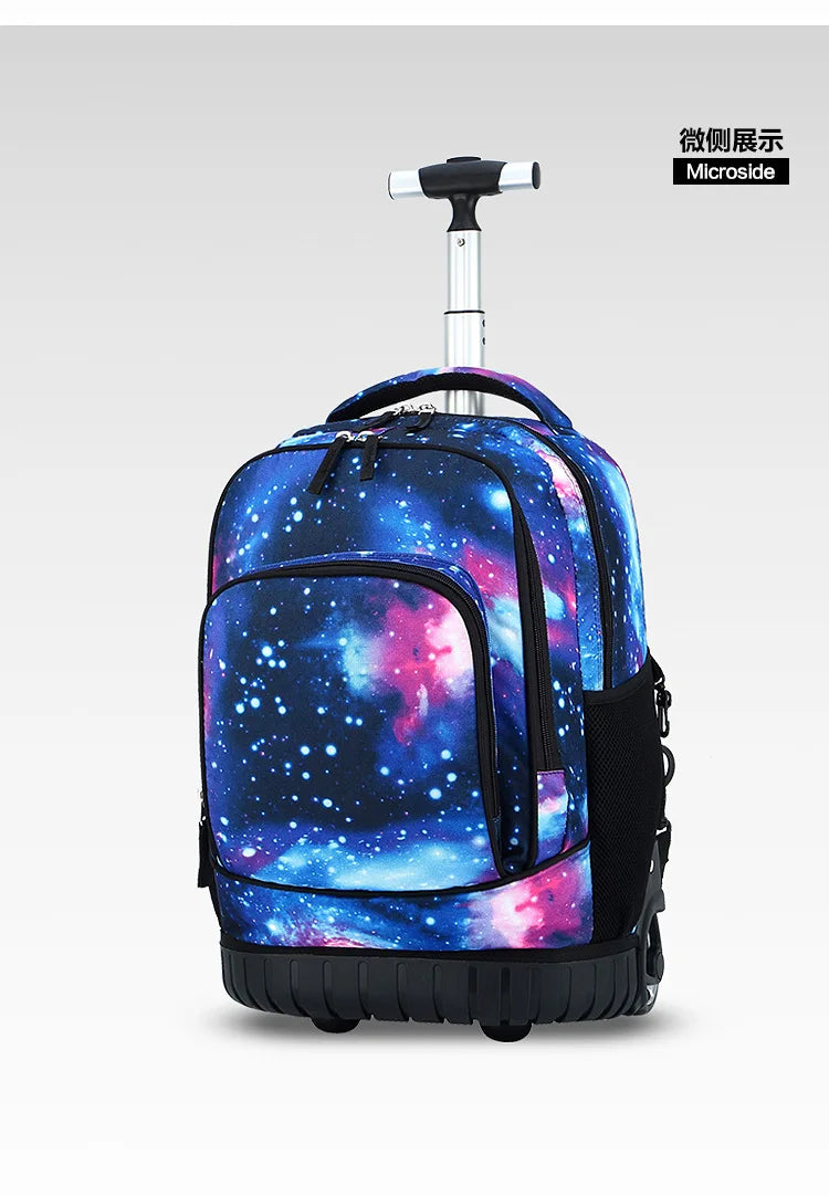 Men Trolley Backpack Rolling Luggage Suitcase Large Capacity Children Boys Backpacks with Wheels Girls Waterproof School Bag