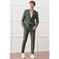 Echter Luxus Herrenanzug, italienisches Casual-Slim-Fit-Hochzeitskleid, Herren-Graugrün, Senator-Kleid