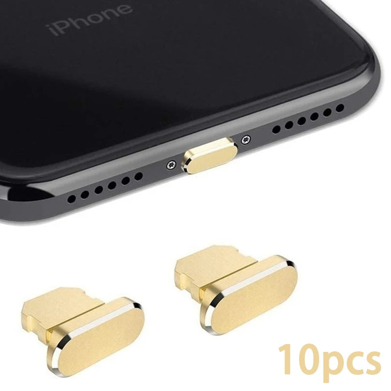 1-20pcs Metal Anti Dust Plugs Charger Dock Plug for IPhone 14 13 12 Pro Max IPad AirPods Apple Series Lightning Port Cap Covers