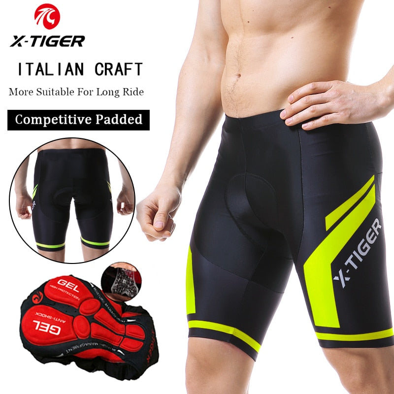 X-TIGER Herren-Radhose, Coolmax 5D gepolsterte Fahrrad-Reithose, stoßfeste MTB-Fahrrad-Shorts