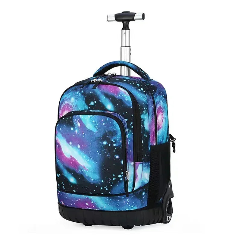 Men Trolley Backpack Rolling Luggage Suitcase Large Capacity Children Boys Backpacks with Wheels Girls Waterproof School Bag
