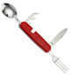 4 in 1 Multifunktionales Outdoor-Geschirr aus Edelstahl, faltbar, Gabel, Löffel, Messer, ideal für Picknick, Camping, Wandern, Reisen