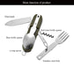 7 In 1 Multifunktionale Outdoor Geschirr, Faltbare Edelstahl Gabel Löffel Messer, ideal für Picknick, Camping &Wandern, Reisen Geschirr