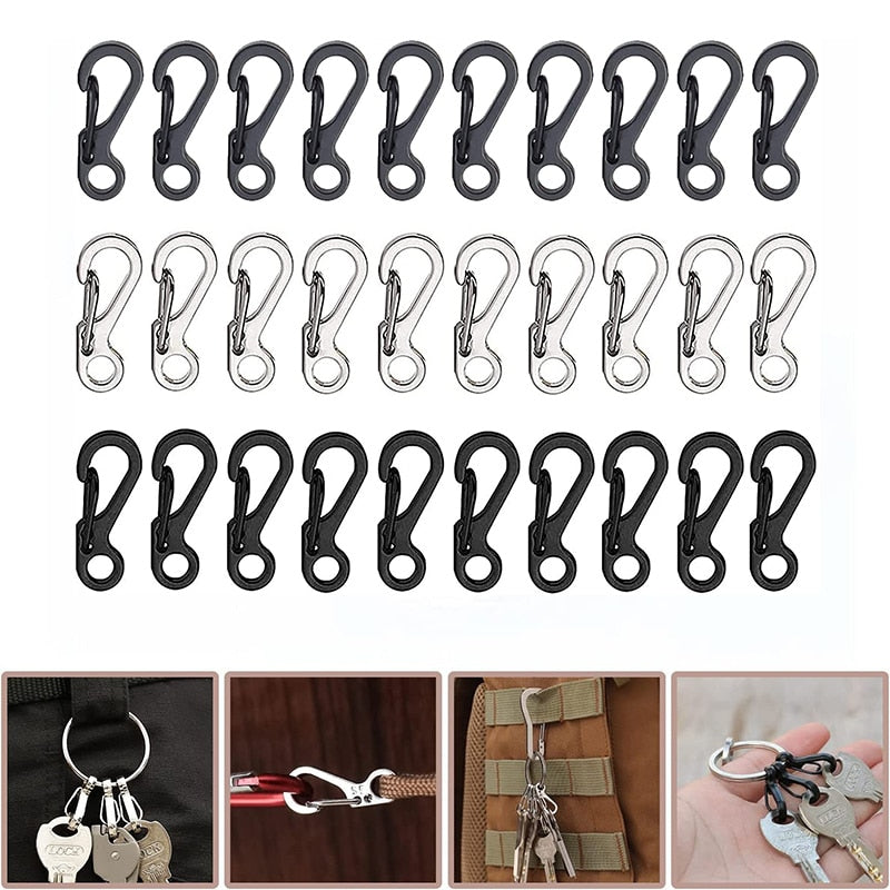 10 Teile/los Mini Karabiner Schlüsselbund, Camping Gadgets EDC, Überleben Ausrüstung