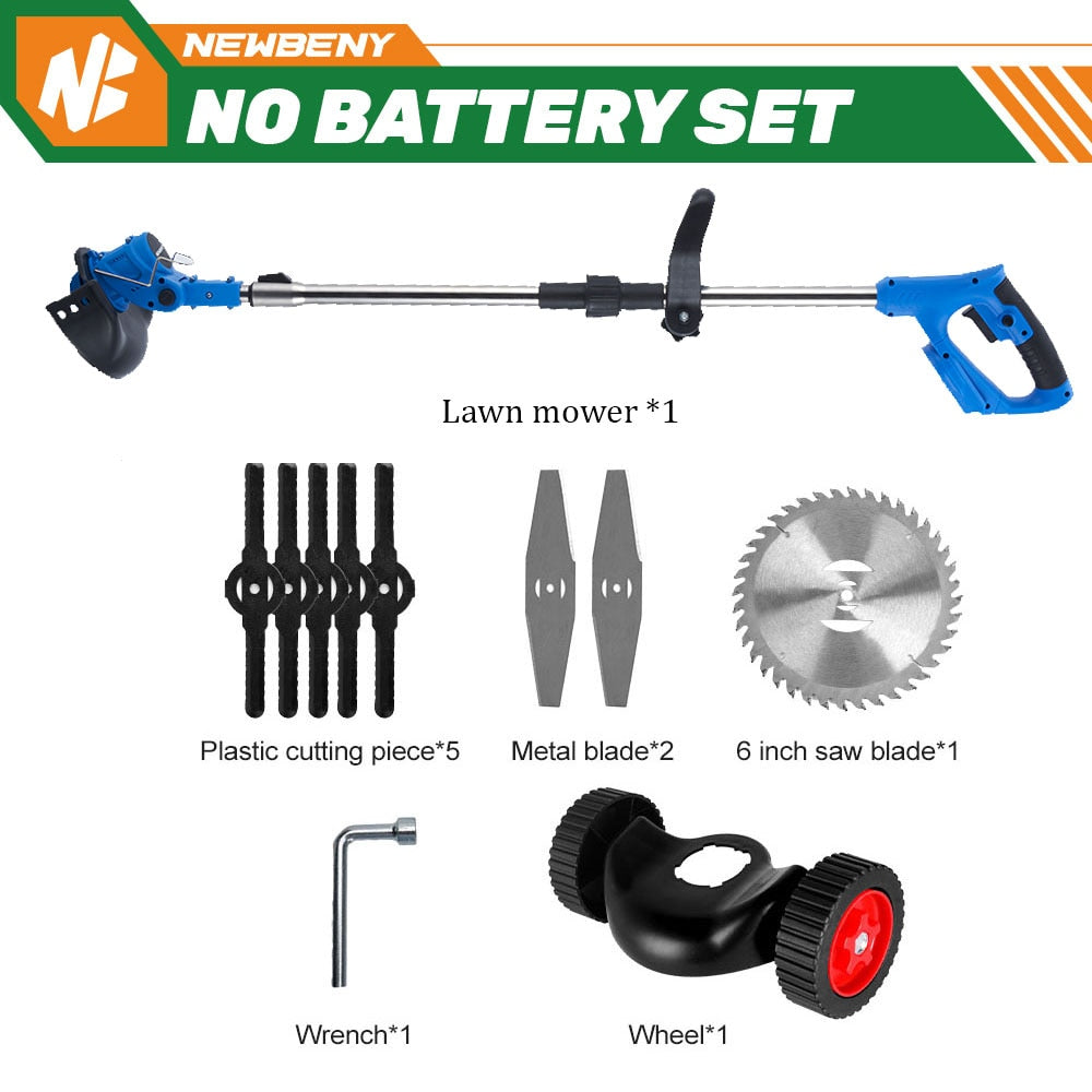 2000W elektrischer Rasenmäher, faltbarer Trimmer, verstellbar, kabellos, wiederaufladbar, Gartenschneide-Elektrowerkzeuge für 18V-Makita-Akku