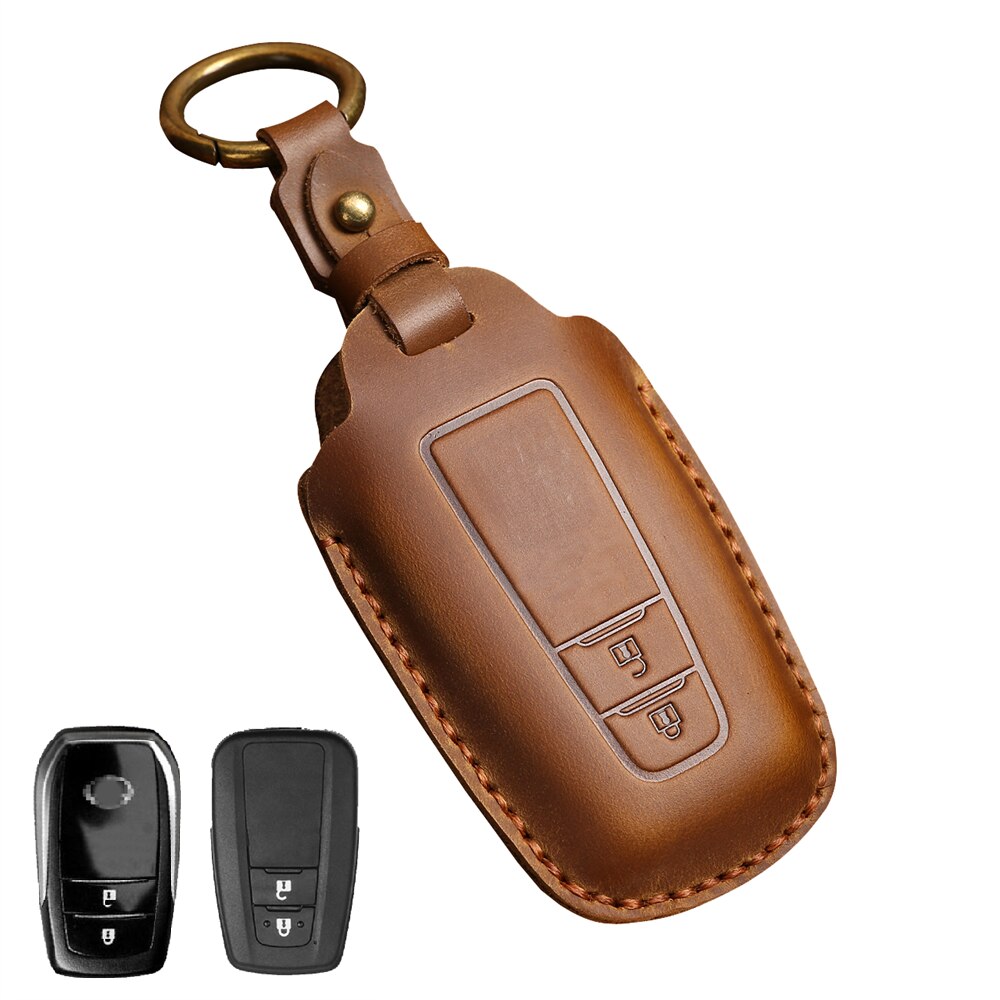 Neue Leder-Schlüsselhülle für Toyota Camry, Corolla, RAV4, Prius, CHR / C-HR, Corolla Avalon, GT86 2015–2020