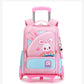 Children's Fashion Cartoon School Bags with 6 Wheels Trolley Backpack Teenagers Girls Rolling Backpack Students Kids Backpack