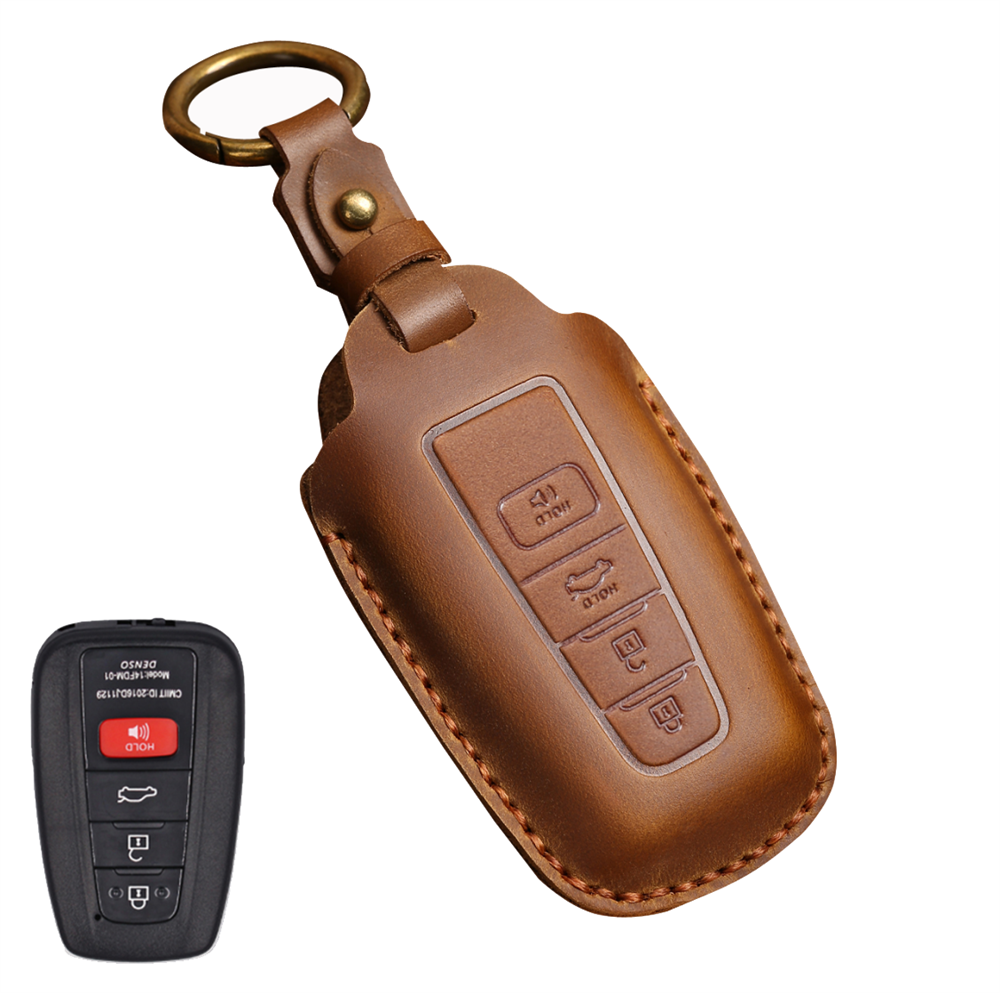 Neue Leder-Schlüsselhülle für Toyota Camry, Corolla, RAV4, Prius, CHR / C-HR, Corolla Avalon, GT86 2015–2020