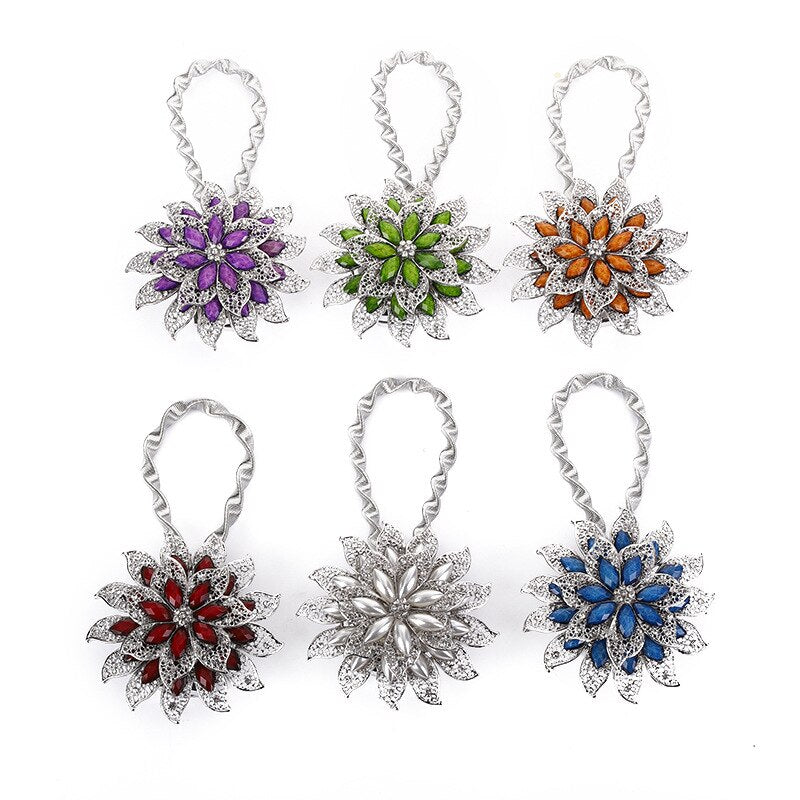 Bunte Vorhangschnalle, dehnbarer Frühling, magnetischer Vorhang-Clip, Vorhanghalter, kreativer Blumen-Riemen