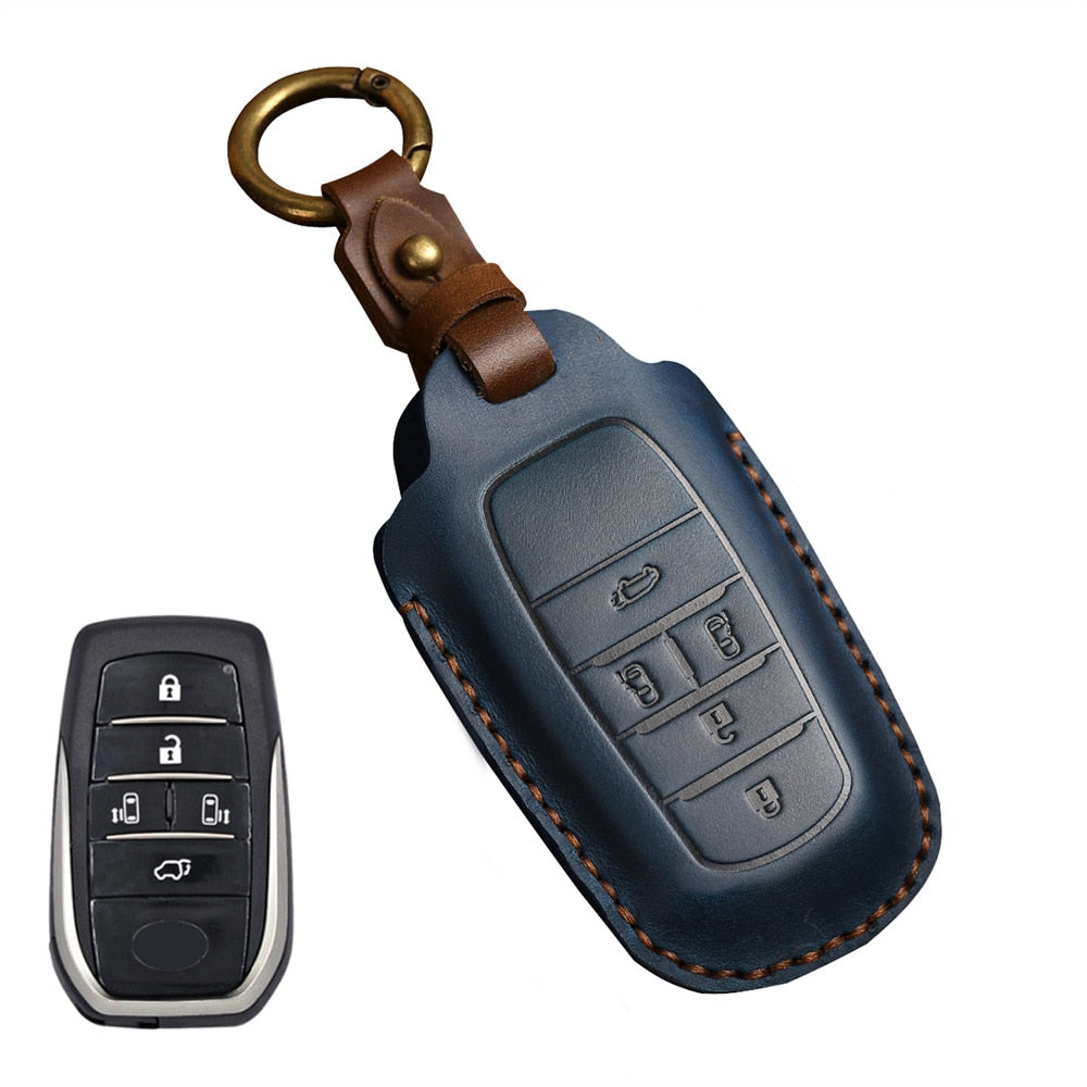 Neue Leder-Schlüsselhülle für Toyota Camry, Corolla, RAV4, Prius, CHR / C-HR, Corolla Avalon, GT86 2015–2020