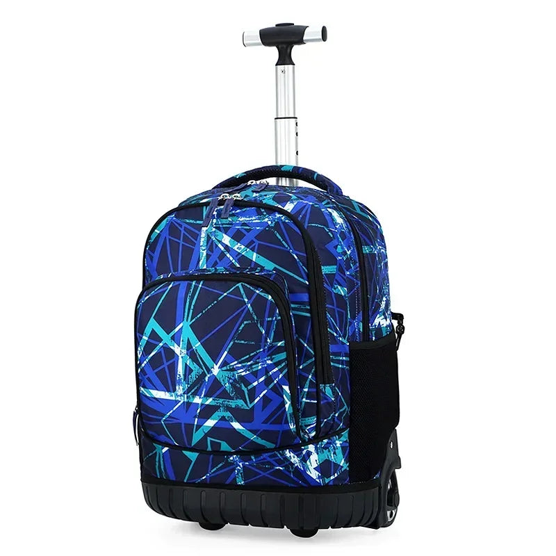 Men Trolley Backpack Rolling Luggage Suitcase Large Capacity Children Boys Backpacks with Wheels Girls Waterproof School Bag