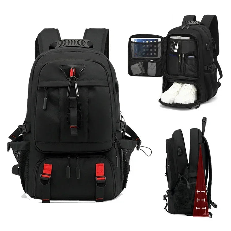 50L 60L 80L Outdoor Backpack with USB Port for Men Pack Bags Large Capacity Unisex Sports Trekking Hiking Camping Available in