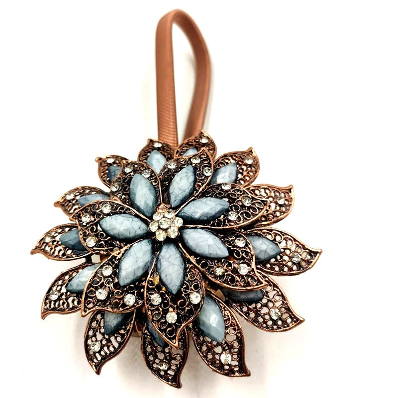 Bunte Vorhangschnalle, dehnbarer Frühling, magnetischer Vorhang-Clip, Vorhanghalter, kreativer Blumen-Riemen
