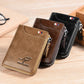 Mens Wallet Leather Business Card Holder Zipper Purse Luxury Wallets for Men RFID Protection Purses Carteira Masculina Luxury