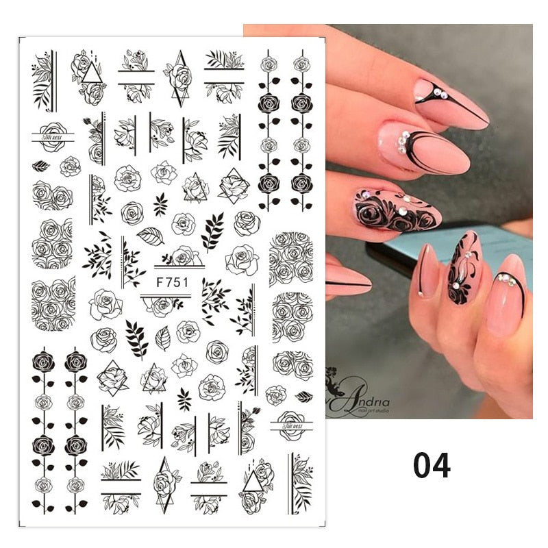 1PCS 3D Nagelzubehör, Maniküre-Nagelteile, Nageldekoration mit Liebes-Herz Aufkleber