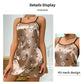 Women's Sleepdress Satin Floral Print Nightdress Comfortable Spaghetti Strap Sleepwear Dress Luxurious Satin Slip Nightdress