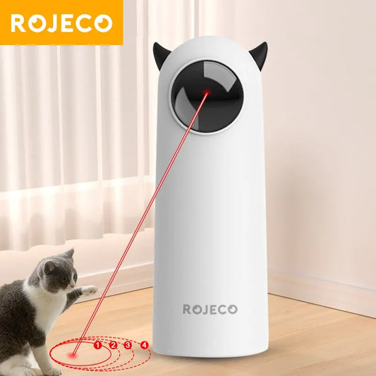 ROJECO Automatisches Katzenspielzeug mit LED Laser, Indoor Katzenspielzeug
