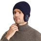 Neue Outdoor Unisex-Winterstrickmütze mit Pelzfutter und Ohrenklappen, modische Beanie-Mütze für Männer und Frauen