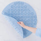 Badematte mit Antirutsch-Saugnäpfen, Runde PVC-Badematte mit Abflussloch & Fußmassagepad
