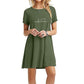 Secret Damen-Sommer-Strand-Minikleid, modisch & kurzärmelig, lockere T-Shirt-Kleider S-2XL