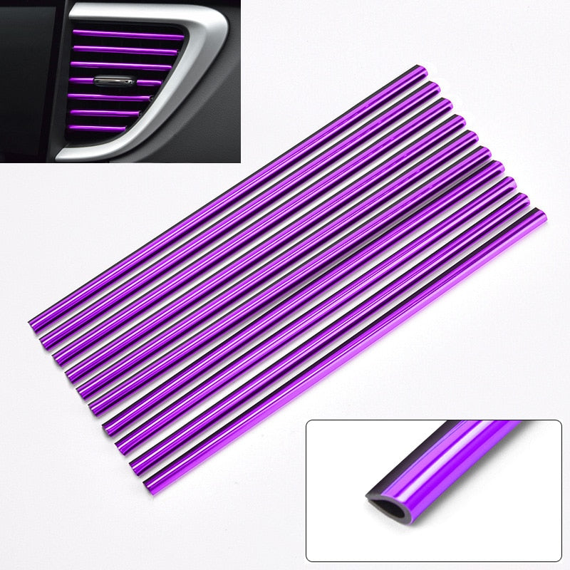 10PCS 20cm Auto Klimaanlage Outlet Dekorative Luftauslass-Dekorstreifen, Auto Tür Kante ecke Schutz