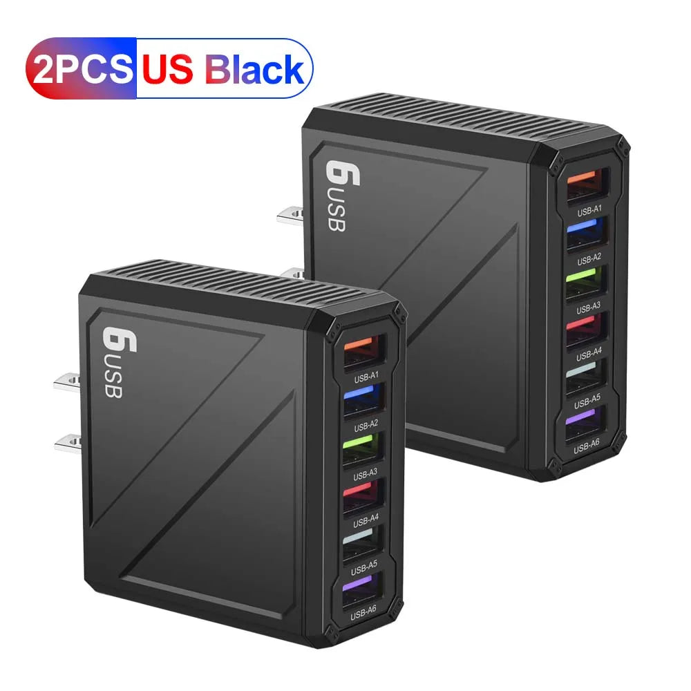 3.1A 6Ports USB Charger Fast Charging Wall Charger Quick Charge For iPhone Samsung Xiaomi Huawei Mobile Phone Adapter