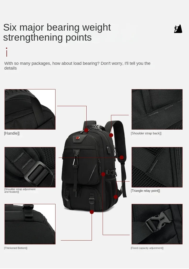 50L 60L 80L Outdoor Backpack with USB Port for Men Pack Bags Large Capacity Unisex Sports Trekking Hiking Camping Available in