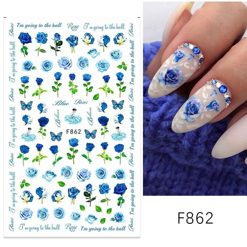 1PCS 3D Nagelzubehör, Maniküre-Nagelteile, Nageldekoration mit Liebes-Herz Aufkleber