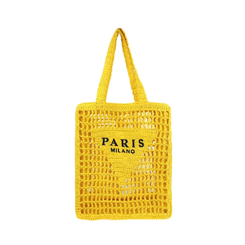 Luxus Design Frauen Geflochtene Bast Stroh Tasche Große Kapazität, Sommer Strandurlaub Schultertasche