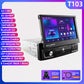 Hizpo Android 12 Universal 1din Autoradio, CarPlay GPS Navigation, Multimedia Player 1 Din Stereo 7 Zoll manuell einziehbarer Bildschirm