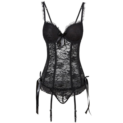 Neue Damen Sexy Hohl Korsett, Lace Up Body Bustier Unterwäsche, Atmungsaktive Korsetts Damen Dessous