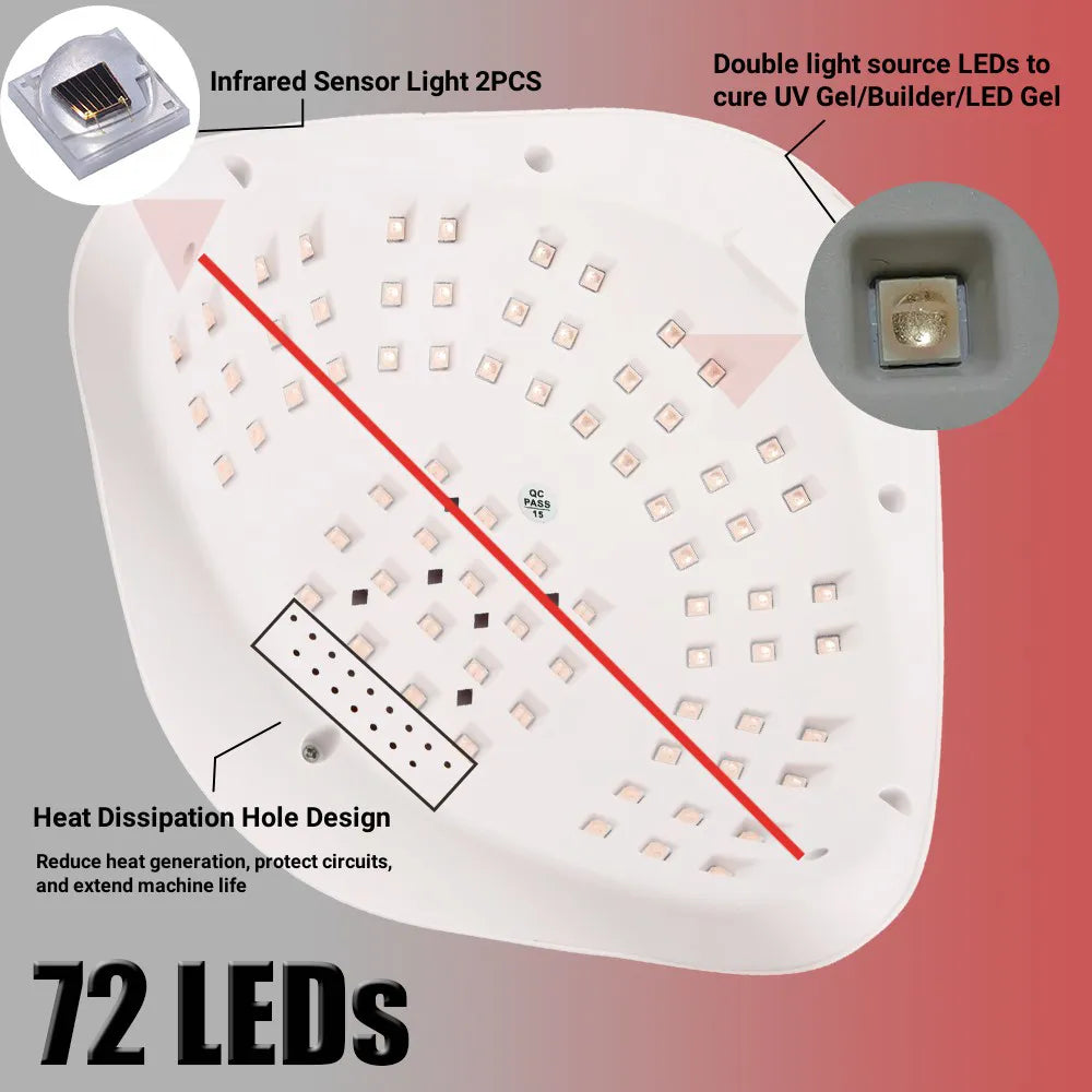 320W 72 Perlen LED/UV Lichter, Trocknen Lampe für Gel Härtung, LED Nagel Phototherapie Maschine, Professionelle Maniküre Werkzeug