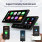 Hizpo Android 12 Universal 1din Autoradio, CarPlay GPS Navigation, Multimedia Player 1 Din Stereo 7 Zoll manuell einziehbarer Bildschirm