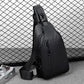1 Herren-Umhängetasche mit großer Kapazität für Pendler mit USB-Aufladung, multifunktionale Brusttasche, modisch, einfach & leicht