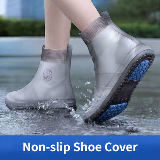 Wiederverwendbare Wasserdichte Silikon-Schuhabdeckung für hohe Regenstiefel, rutschfester Schutz für den Außenbereich