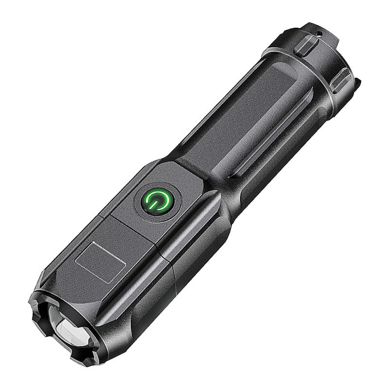 Teleskop-Zoom-Taschenlampe mit starkem Licht, USB-Aufladung, kleiner tragbarer Scheinwerfer, große Reichweite