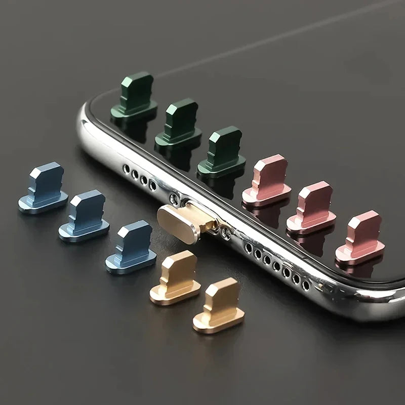 1-20pcs Metal Anti Dust Plugs Charger Dock Plug for IPhone 14 13 12 Pro Max IPad AirPods Apple Series Lightning Port Cap Covers