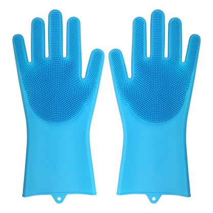 Geschirrspül-Reinigungshandschuhe, magische Silikon-Gummi-Geschirrspülhandschuhe für Haushaltsschwammwäscher