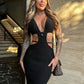 Aushöhlen Halter, Damen Sexy Mini Sommerkleid, Ärmellose Backless Dünne Club Party Stricken