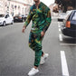 Herren Jogging Trainingsanzug mit 3D-Druck, lose 2 Teilige Strassenmode