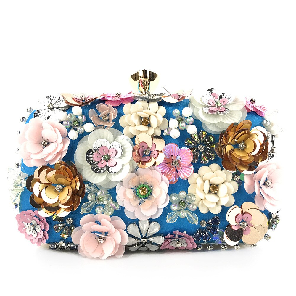Handgemachte Damen Blumen Clutch Abendtaschen, Stil Geldbörse
